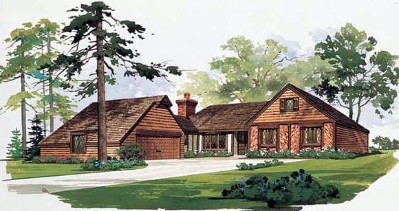 Contemporary House Plan 90203 with 3 Beds, 2 Baths, 2 Car Garage Elevation