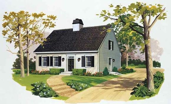 Cape Cod House Plan 90245 with 3 Beds, 3 Baths Elevation