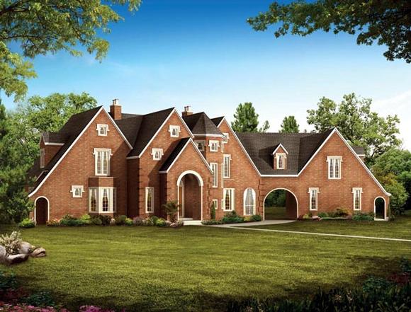 European, Traditional House Plan 90266 with 5 Beds, 5 Baths, 2 Car Garage Elevation