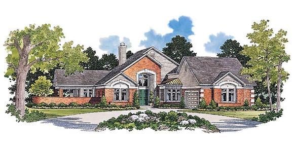 Traditional House Plan 90286 with 4 Beds, 3 Baths, 3 Car Garage Elevation