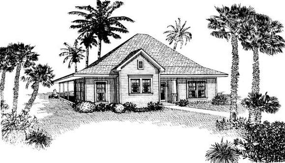 Contemporary, Cottage House Plan 90329 with 3 Beds, 2 Baths Elevation