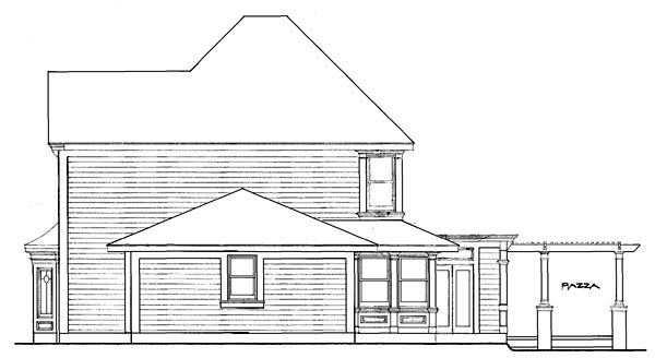 Country, Farmhouse, Victorian House Plan 90331 with 4 Beds, 3 Baths, 2 Car Garage Rear Elevation