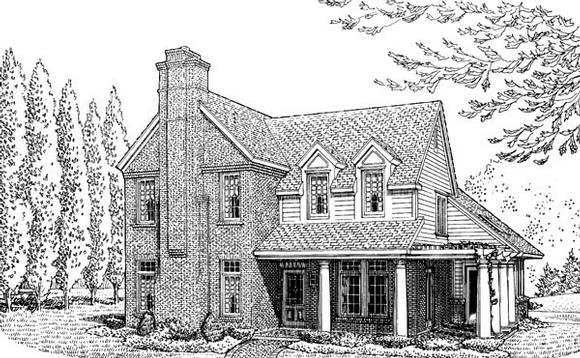 Country, Farmhouse House Plan 90343 with 3 Beds, 3 Baths, 2 Car Garage Elevation