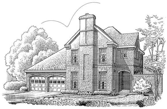 Contemporary, European House Plan 90353 with 2 Beds, 4 Baths, 2 Car Garage Elevation