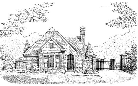 Cabin, Contemporary, Craftsman, European, One-Story House Plan 90356 with 2 Beds, 2 Baths, 2 Car Garage Elevation