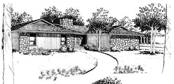 Contemporary, Craftsman, One-Story, Southwest House Plan 90417 with 3 Beds, 2 Baths Elevation