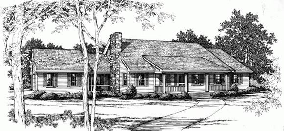 Country House Plan 90423 with 3 Beds, 2 Baths, 2 Car Garage Elevation