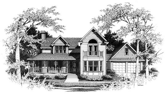 Country, Craftsman, Farmhouse House Plan 90452 with 4 Beds, 4 Baths, 2 Car Garage Elevation