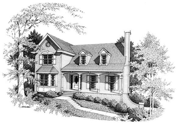 Country, Farmhouse House Plan 90457 with 3 Beds, 3 Baths, 2 Car Garage Elevation