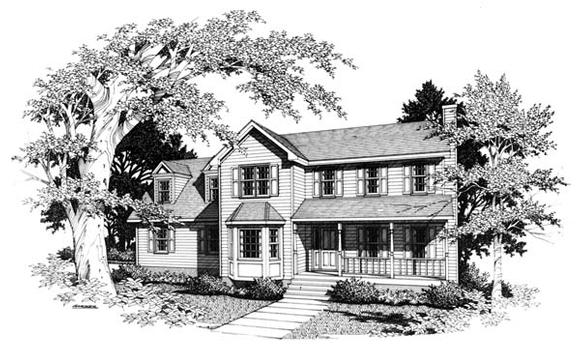 Country House Plan 90460 with 3 Beds, 3 Baths, 2 Car Garage Elevation