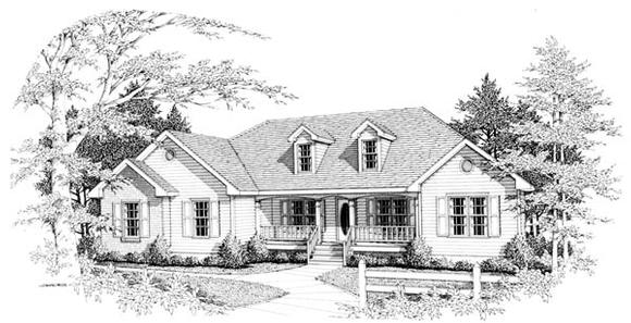 Traditional House Plan 90476 with 3 Beds, 2 Baths, 2 Car Garage Elevation