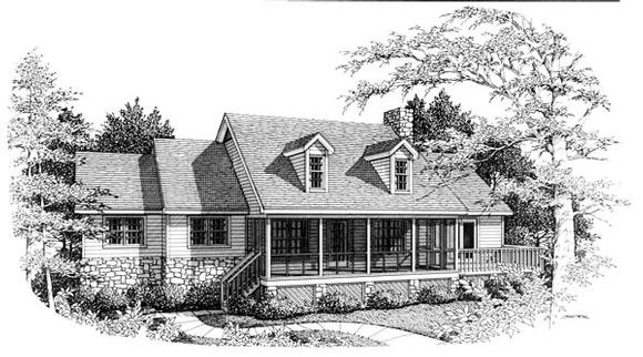 Country House Plan 90479 with 3 Beds, 2 Baths Elevation