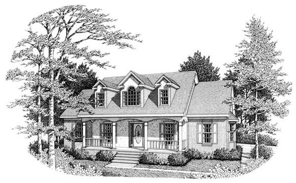 Country House Plan 90486 with 3 Beds, 2 Baths, 2 Car Garage Elevation