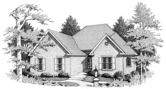 Traditional House Plan 90487 with 3 Beds, 2 Baths, 2 Car Garage Elevation