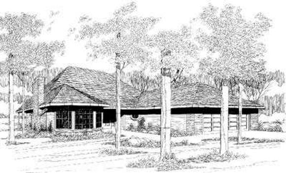 Contemporary House Plan 90500 with 2 Beds, 2 Baths, 2 Car Garage Elevation