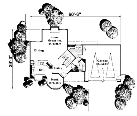 Contemporary House Plan 90506 with 3 Beds, 3 Baths First Level Plan