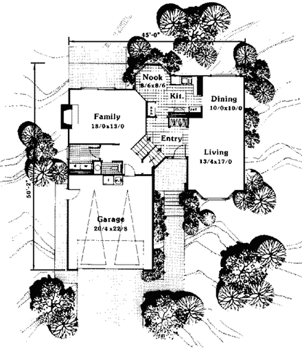 Contemporary House Plan 90520 with 3 Beds, 3 Baths First Level Plan