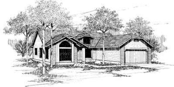 Contemporary House Plan 90540 with 3 Beds, 2 Baths, 2 Car Garage Elevation