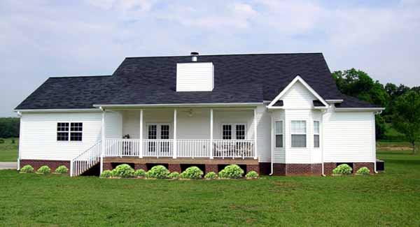 Country, Farmhouse, Ranch House Plan 90663 with 4 Beds, 3 Baths, 2 Car Garage Rear Elevation
