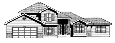 Traditional House Plan 90702 with 4 Beds, 3 Baths, 2 Car Garage Elevation