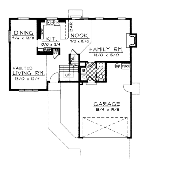 Traditional House Plan 90703 with 4 Beds, 3 Baths, 2 Car Garage Level One