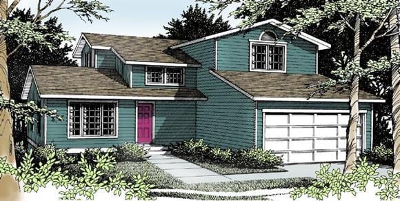 Traditional House Plan 90703 with 4 Beds, 3 Baths, 2 Car Garage Elevation