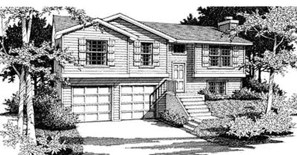 Traditional House Plan 90704 with 3 Beds, 2 Baths, 2 Car Garage Elevation