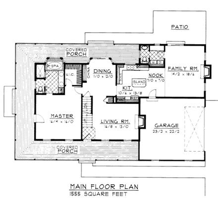 Country, Farmhouse House Plan 90709 with 5 Beds, 4 Baths, 2 Car Garage First Level Plan
