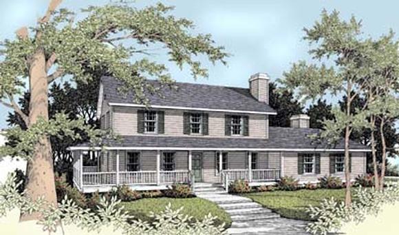 Country, Farmhouse House Plan 90709 with 5 Beds, 4 Baths, 2 Car Garage Elevation