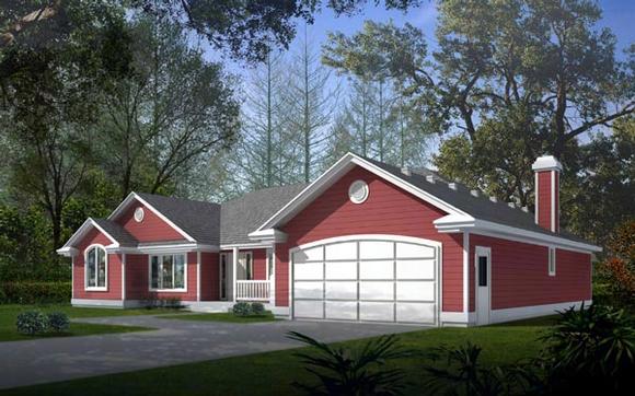 One-Story, Ranch, Traditional House Plan 90713 with 3 Beds, 3 Baths, 2 Car Garage Elevation