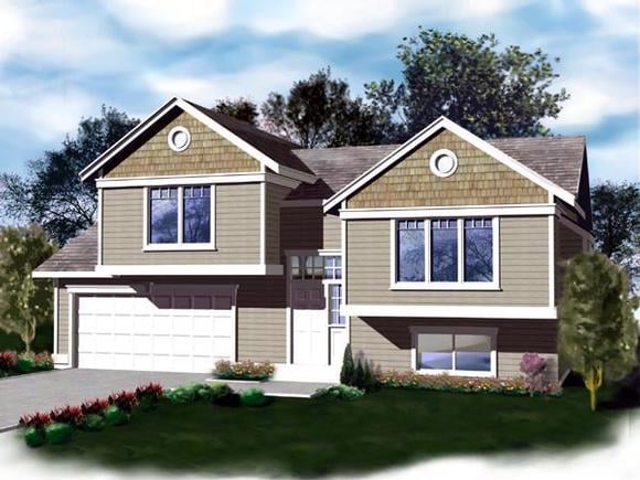 Traditional House Plan 90730 with 3 Beds, 2 Baths, 2 Car Garage Elevation
