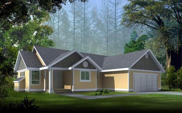 One-Story, Ranch, Traditional House Plan 90732 with 3 Beds, 2 Baths, 2 Car Garage Elevation