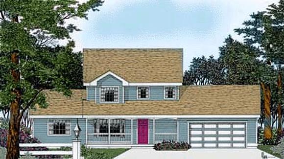 Country House Plan 90747 with 4 Beds, 3 Baths, 2 Car Garage Elevation