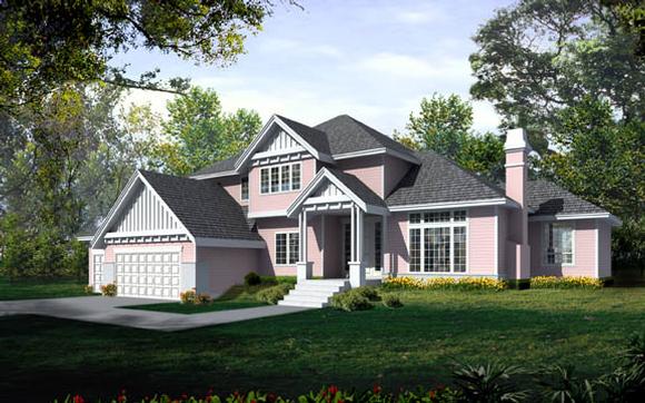 Traditional House Plan 90750 with 4 Beds, 3 Baths, 3 Car Garage Elevation