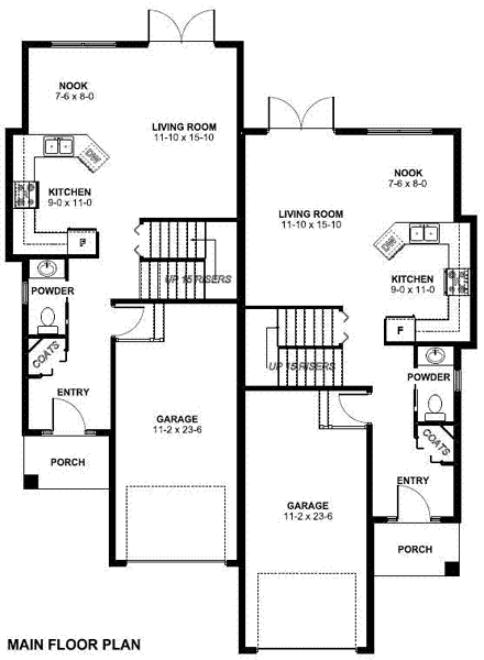Craftsman Multi-Family Plan 90811 with 6 Beds, 6 Baths, 2 Car Garage First Level Plan