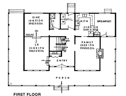 Country House Plan 90827 with 3 Beds, 3 Baths First Level Plan