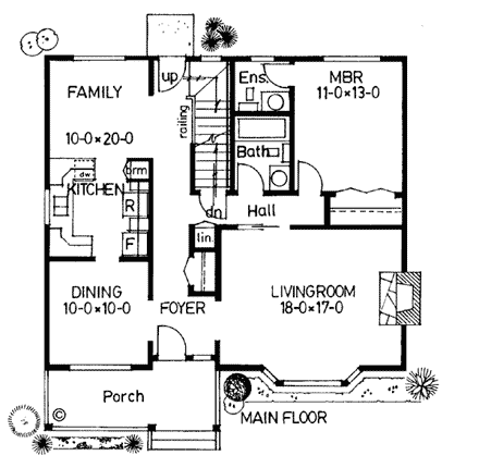 Cape Cod, Country House Plan 90850 with 3 Beds, 3 Baths First Level Plan
