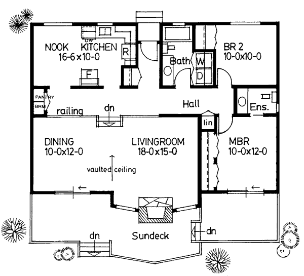 House Plan 90855 - Contemporary Style with 1186 Sq Ft, 2 Bed, 1 B ...