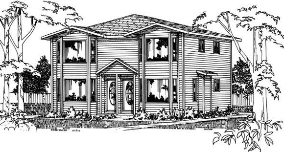 Contemporary, Traditional Multi-Family Plan 90863 with 6 Beds, 4 Baths Elevation