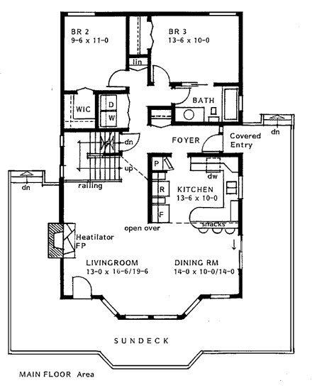 Contemporary House Plan 90869 with 3 Beds, 2 Baths First Level Plan
