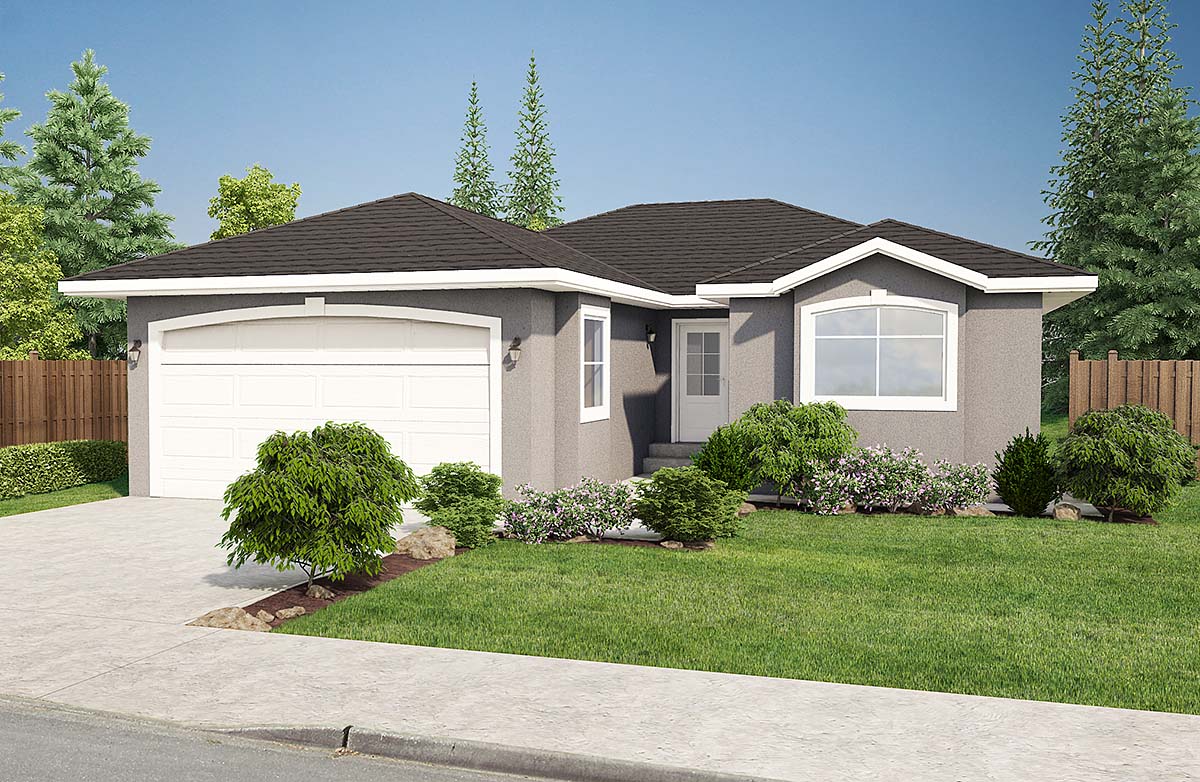 House Plan 90880 - Traditional Style with 1176 Sq Ft, 2 Bed, 1 Ba ...