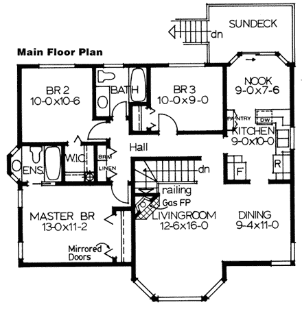 Contemporary, Traditional House Plan 90903 with 3 Beds, 2 Baths, 2 Car Garage First Level Plan
