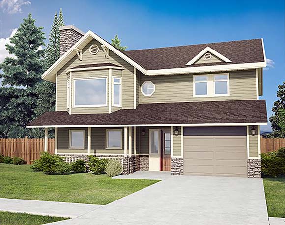Country House Plan 90914 with 3 Beds, 1 Baths, 1 Car Garage Elevation