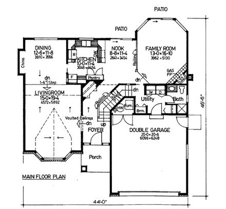 Contemporary, European House Plan 90942 with 3 Beds, 3 Baths, 2 Car Garage First Level Plan