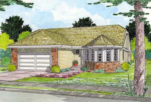 Traditional House Plan 90953 with 3 Beds, 2 Baths, 2 Car Garage Elevation