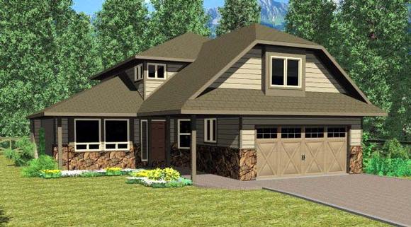 Southwest, Traditional House Plan 90968 with 3 Beds, 3 Baths, 2 Car Garage Elevation