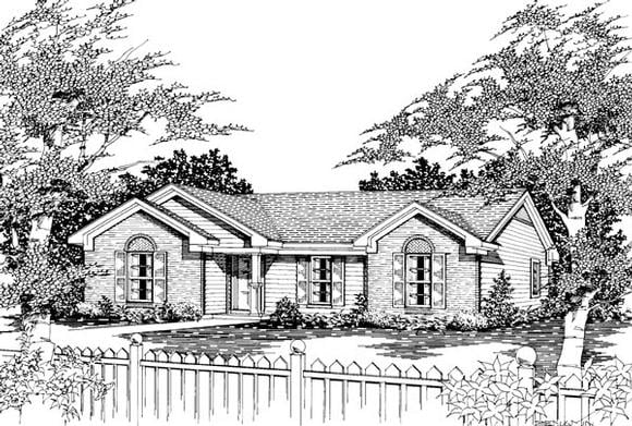 Traditional House Plan 91147 with 3 Beds, 2 Baths Elevation
