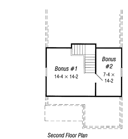 Country, Narrow Lot House Plan 91171 with 3 Beds, 2 Baths, 1 Car Garage Second Level Plan