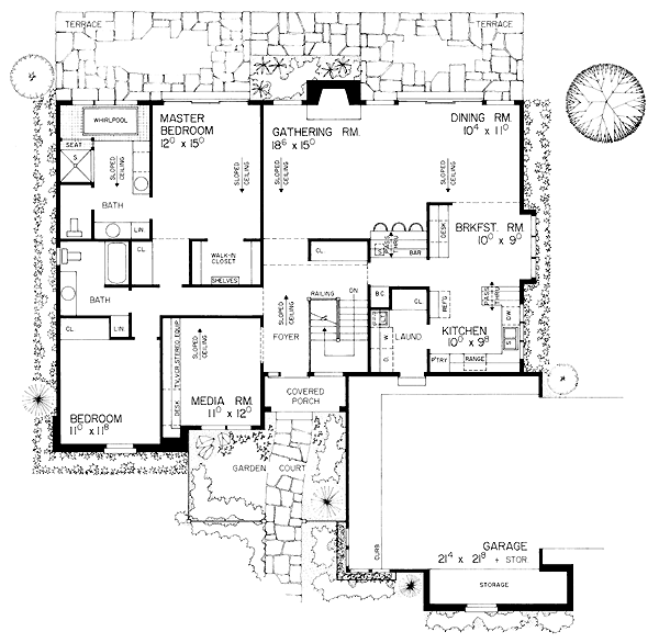 House Plan 91238 - Traditional Style with 1842 Sq Ft, 2 Bed, 2 Ba