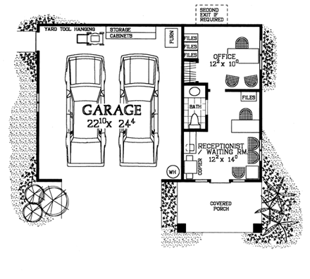 2 Car Garage Plan 91245 First Level Plan